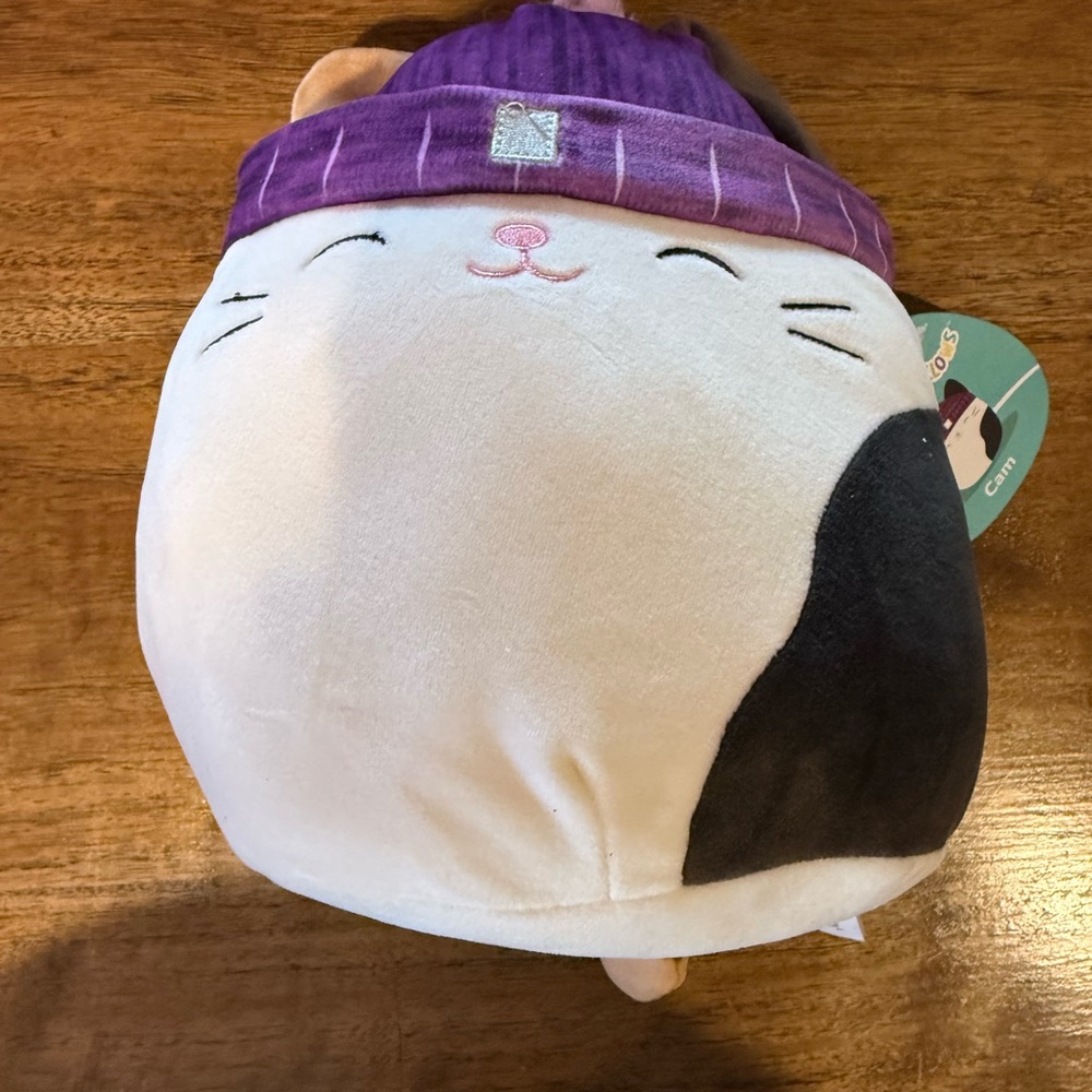 Squishmallows Cat Toy with Purple Hat